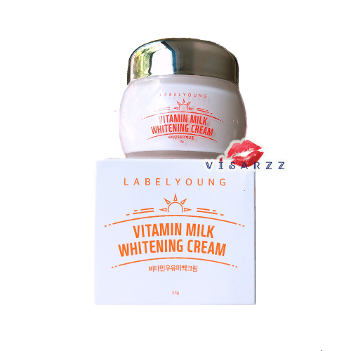 Labelyoung Vitamin Milk Whitening Cream 55g ครีมหน้าสด ครีมน้ำนมเข้มข้น ใช้แล้วโชว์ผิวได้ ให้ความชุ่มชื่นและเพิ่มความขาวกระจ่างใส