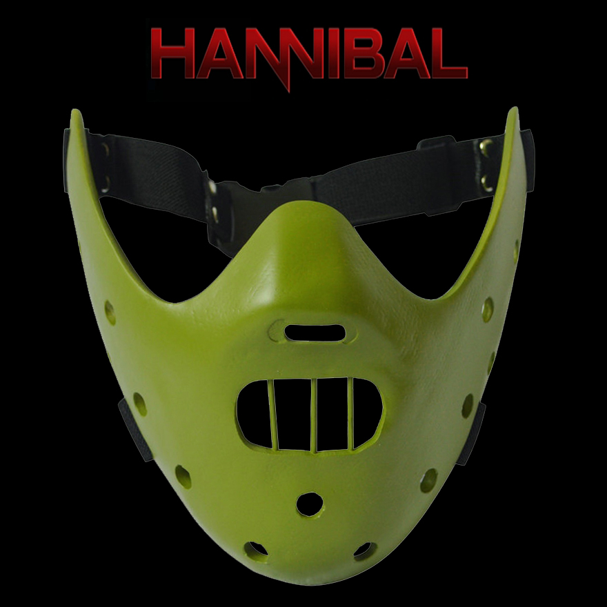 Mask หน้ากาก Hannibal Lecter ฮันนิบาล เล็กเตอร์ วัสดุ ไฟเบอร์กลาส Fiberglass ป้องกัน สำหรับใส่ ปาร์ตี้ แฟนซี คอสเพลย์ สยองขวัญ สุดโหด ฮอกกี้ หมวก บีบีกัน ฮาโลวีน รักบี้ Horror Cosplay Marvel DC Sport Hockey Hat BBGUN Halloween Party Fancy Rugby