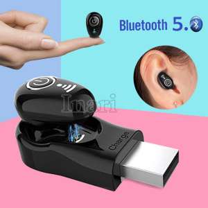 เอียร์บัดไร้สายบลูทูธ 5.0 ชุดหูฟังใสหูฟังพร้อมไมโครโฟนการตัดเสียงรบกวน USB ชาร์จ 6-H เล่นชนิดใส่ในหูธุรกิจหูฟังสำหรับ iSO Android Smartphone เท่านั้นสีดำหูฟัง