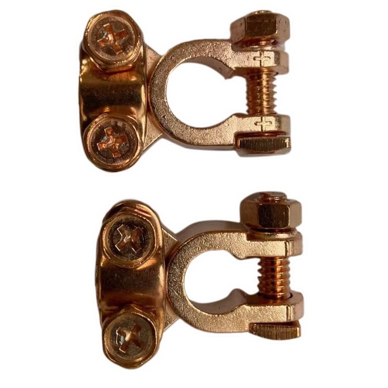 1 Pair Brass Battery Terminals Connectors Clamps Positive 15mm Negative 13mm Top Post Battery Terminal Protector Set