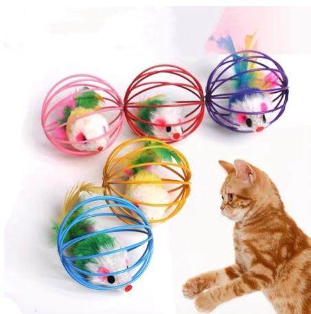 ลูกบอลกรง ของเล่นแมวแสนสนุก บอลแมว