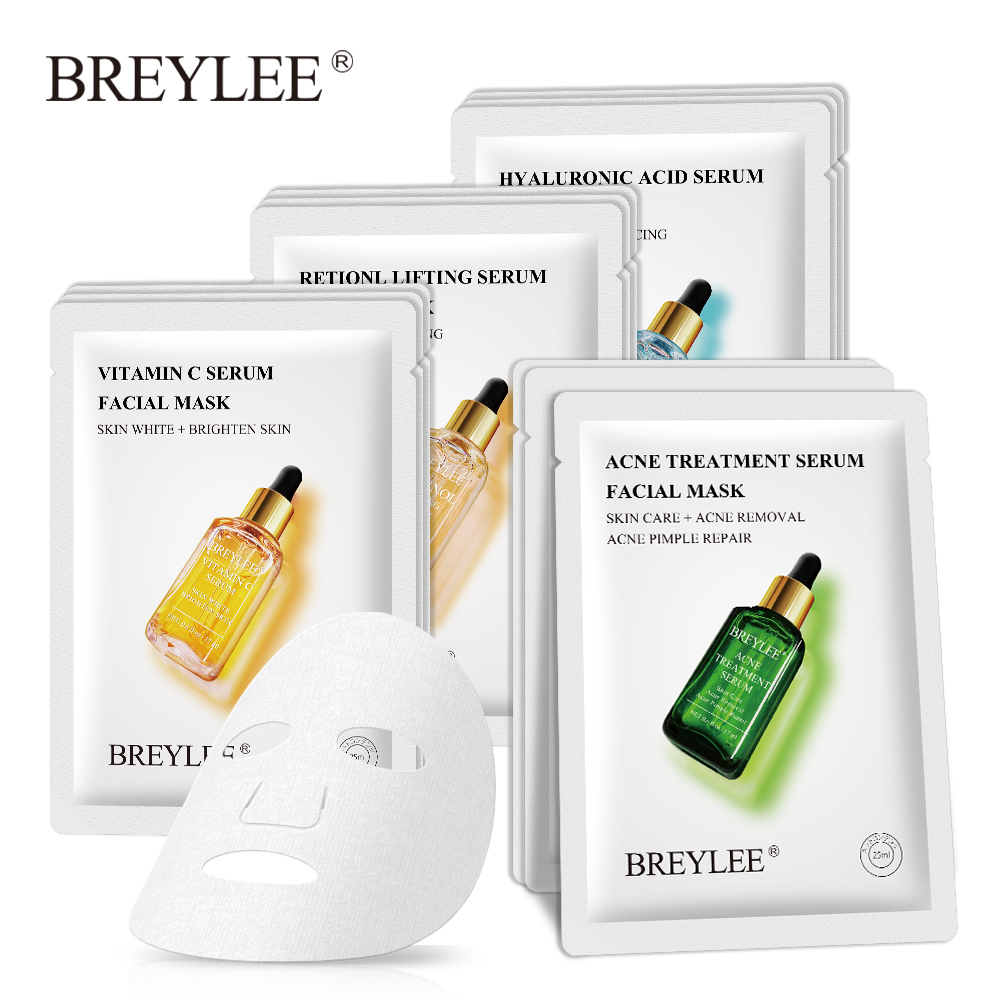 Breylee_Cosmetic แผ่นมาส์กหน้า ที่มาร์คหน้า บำรุงผิวหน้า 7 สูตร เพิ่มความชุ่มชื้น ปรับสภาพผิว ลดสิว ลดเลือนริ้วรอย ขาวกระจ่างใส 1 ชิ้น