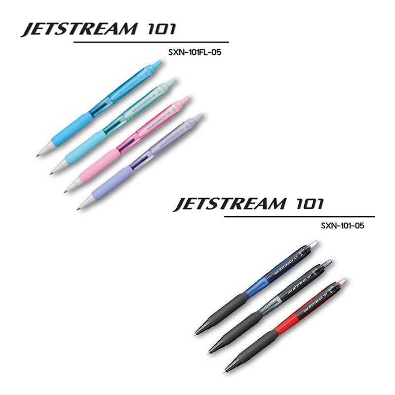 ปากกา Uni รุ่น JetStream 101 รหัส SXN-101 แบบกด และ แบบฝาปิด ขนาดเส้น 0 ...