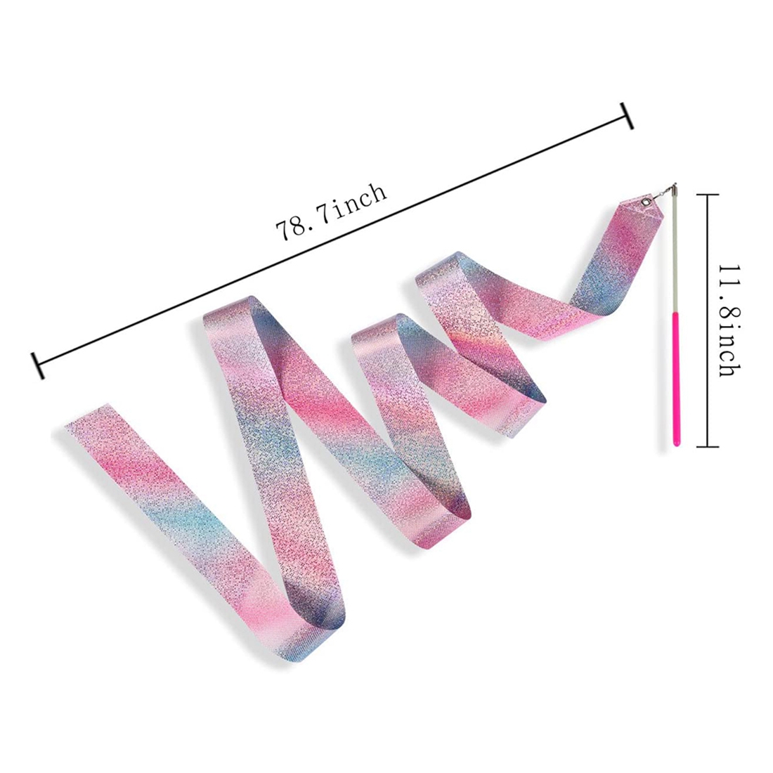 [qiugugu198] Sparkling Dance Ribbon, 78.7 Inch Long Rhythmic Gymnastics ...