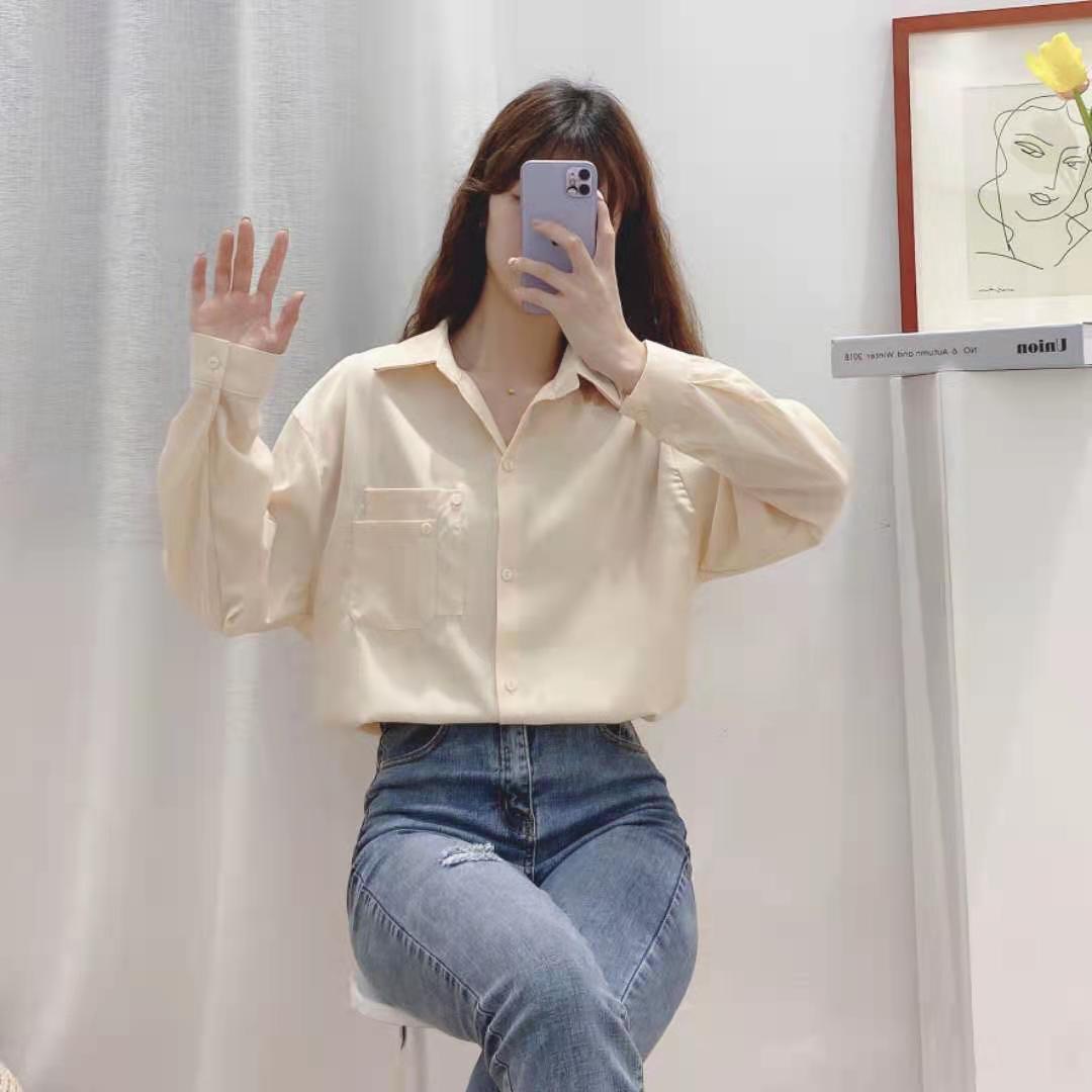 เสื้อผู้หญิงผ้าชีฟองเสื้อทำงานสไตล์เกาหลีใส่สบายนิวเฟชั่น 2021
