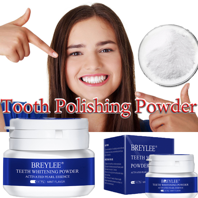 BREYLEE Tooth polishing powder 30g. ยาสีฟัน ผงขัดฟัน 30 กรัม ผงถ่านชา
