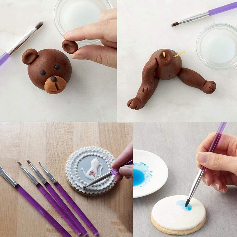 8 Pcs Cookie Cake Decorating Brushes Tools Set,Food Paint Brush Paste