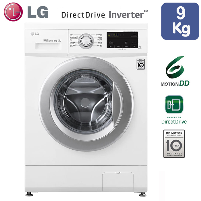 LG เครื่องซักผ้าฝาหน้าระบบ Inverter Direct Drive 9 KG. รุ่น FM1209N6W