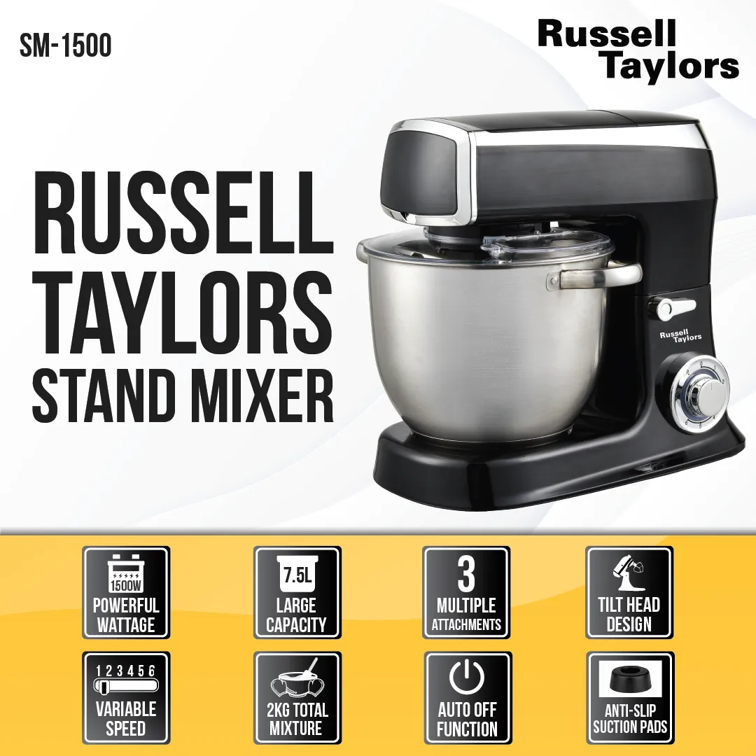 Russell Taylors 7.5 ลิตร เครื่องผสมอาหาร เครื่องตีไข่ Stand Mixer 1500w เครื่องตีแป้ง SM-1500