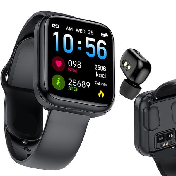 ∋ Smart Watch X5 TWS Bluetooth Headset Wireless Earphones Two in one 1