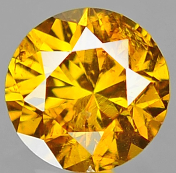 Yellow Diamond 0.12  cts Round Shape Loose Diamond Untreated Natural Color