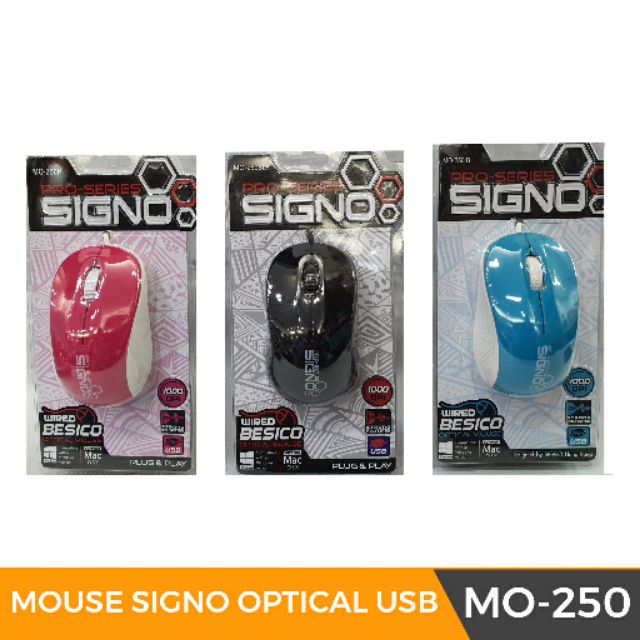 MOUSE SIGNO OPTICAL MOUSE USB รุ่น MO-250