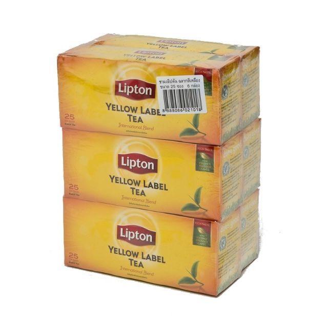 Lipton ลิปตัน ชาผง ชนิดซอง ฉลากสีเหลือง ขนาด 2กรัม/ซอง กล่องละ25ซอง แพ็คละ6กล่อง Tea My FooD