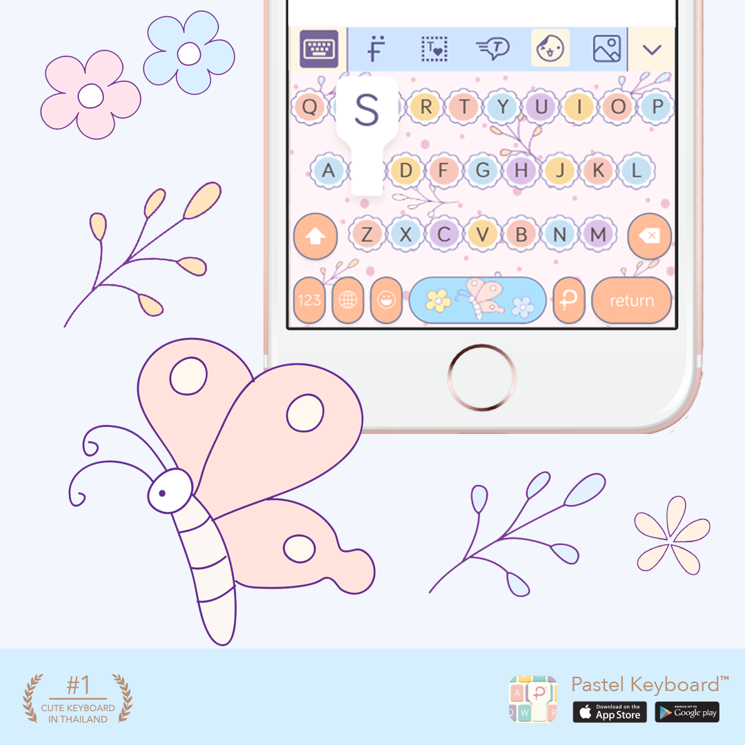 Sweet pastel 4 Keyboard Theme⎮(EVoucher) for Pastel Keyboard App