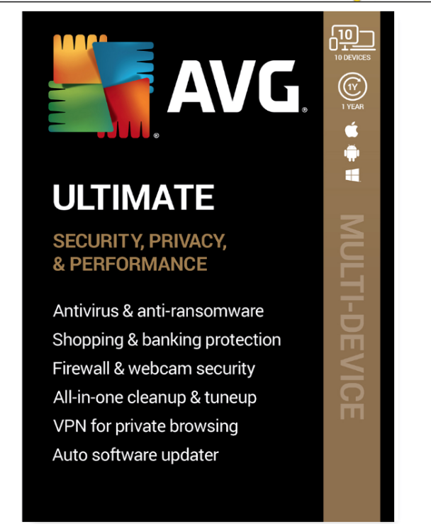 AVG Ultimate 2020 with AVG VPN - 10 Devices - 1 Year GLOBAL