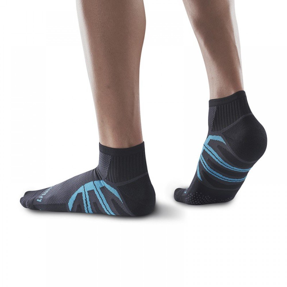 LP Support Running Compression Socks (SOU3201Z) (ดำ/น้ำเงิน) ถุงเท้าวิ่งสั้น (Mini Crew) Compression