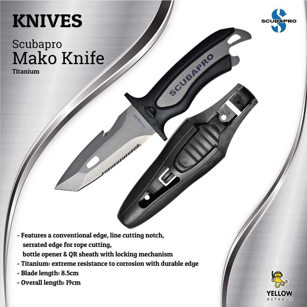 มีดดำน้ำลึก Scubapro Mako Knife Titanium