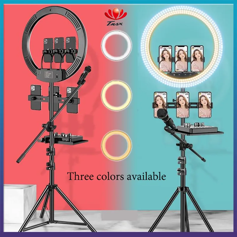 Tmax Tripod ขาตั้งแฟลช ขาตั้งกล้อง ขาตั้งกล้องเซลฟี่ หัวต่อมือถือ （สูงสุด 210cm, ขั้นต่ำ 70cm ) + รีโมท