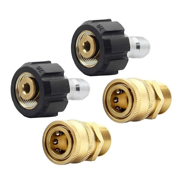 2X High Pressure Washer Adapter Set Quick Connect Kit, Metric M22-15mm, TWIS292