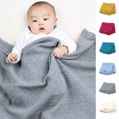 Kids Blanket Baby Stroller Blanket Simple Baby Blankets Knitted Newborn Swaddle Wrap Soft Toddler Sofa Crib Quilt