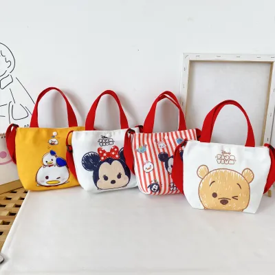 Korean Children's Bag Cartoon Lovely Canvas Bag Ins Fashion Girl Leisure Single Shoulder Bag