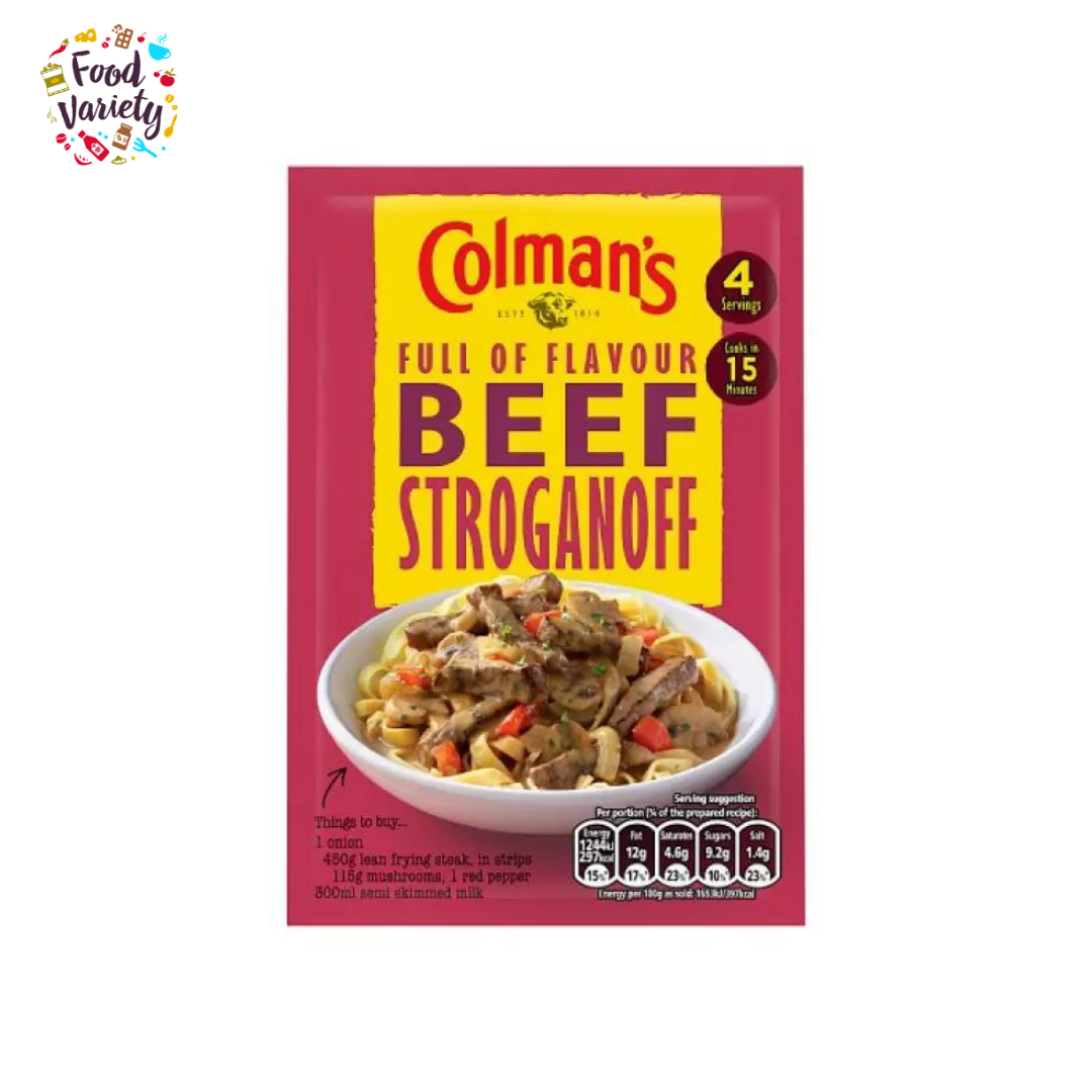 Colman's Beef Stroganoff Sauce Mix 39g โคลแมนส์ผงซอสสำหรับการทำเนื้อสตรากานอฟ