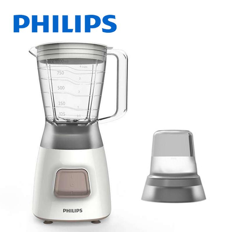 PHILIPS Daily Collection เครื่องปั่น พร้อมโถบดแห้ง (รุ่นใหม่ 450 วัตต์, 1 ลิตร) รุ่น HR2056 สีขาว