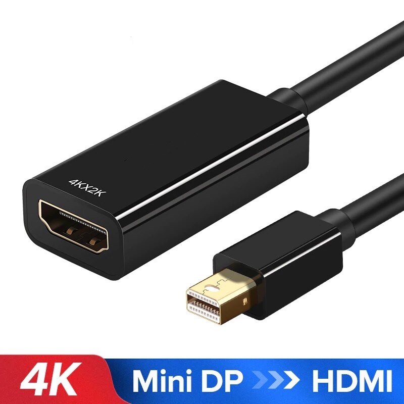 สายสัญญาณ 4K 2K Mini DP to HDMI เชื่อมต่อ สาย สัญญาณ อุปกรณ์ โน๊ตบุ๊ค กับทีวี - Converter Mini Display Port to HDMI Adapter 4K 2K