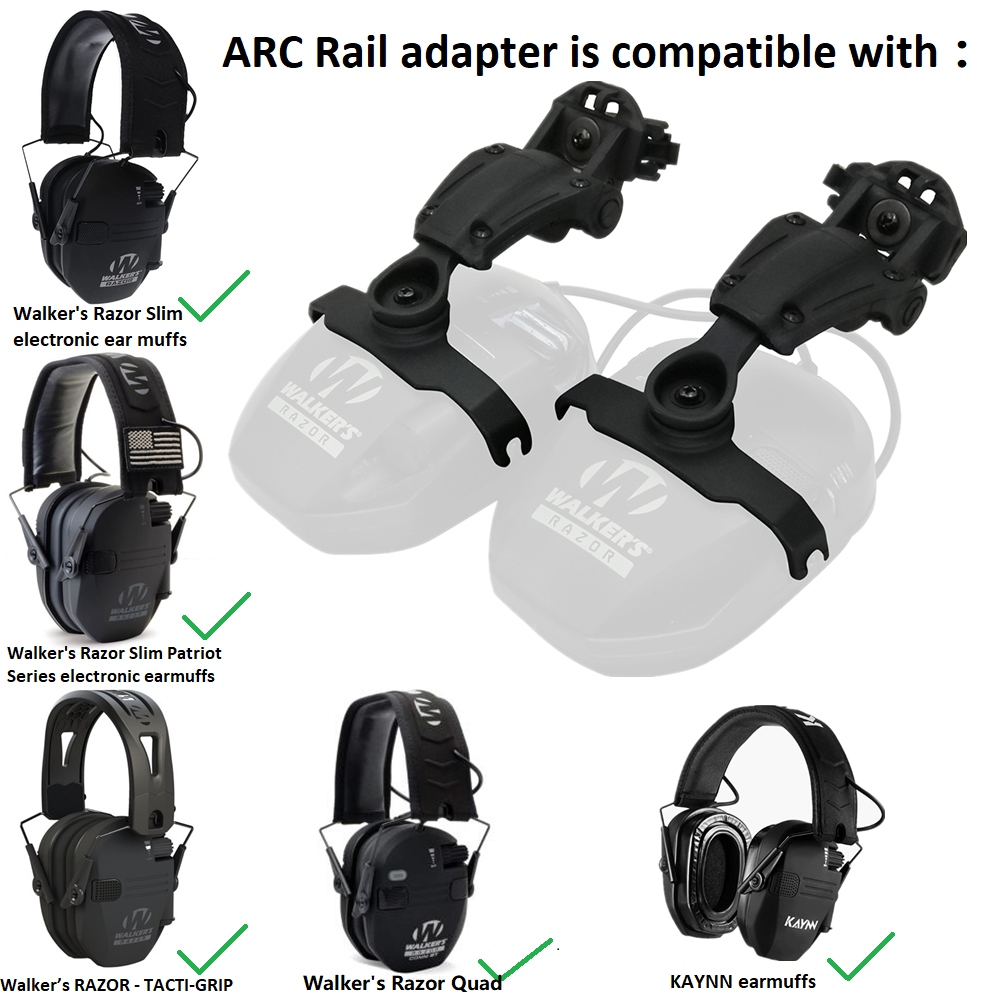 ✒ Tactical Headset Bracket Wendy Helmet ARC Rail Adapter for Walker 39;s  Razor Slim Electronic Hearing Protection Shooting Headset