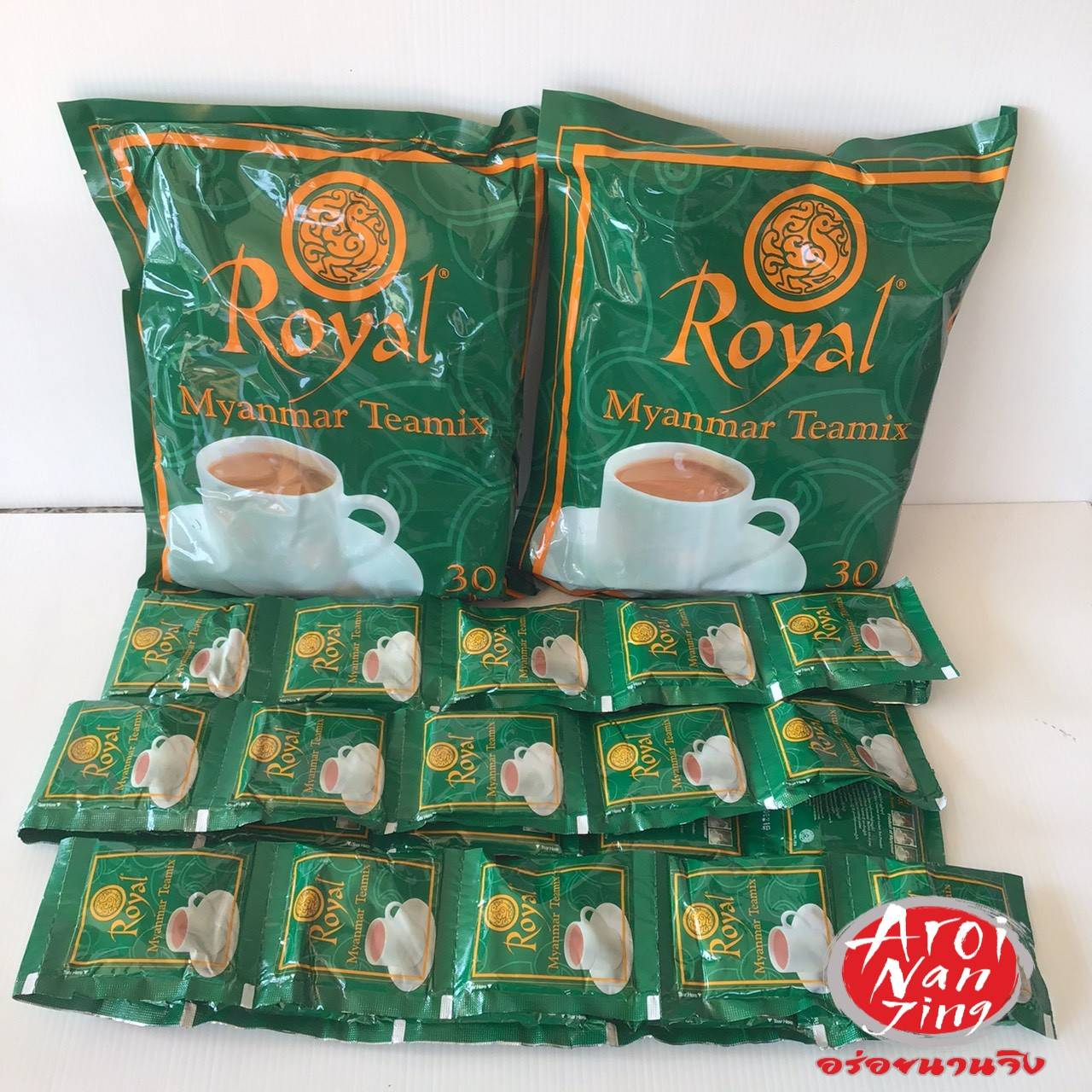 🚛ส่งฟรี! ชาพม่า 2 Packs  ☕☕  ชารอยัล ชา ชานม Royal Myanmar teamix 3in1 ขนาดแพ็คคู่ 60 ซอง ( ขายรวม 2 แพ็ค ) : Aroi Nan Jing