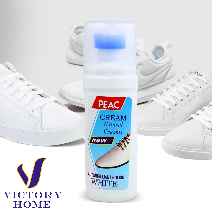 victory shopping PLAC Peacครีมขัดรองเท้า ยาขัดรองเท้า น้ำยาทำความสะอาดรองเท้า กระเป๋า 75 ML.PLACPeac Cream Shoes Cleanser Shoe Polish Natural Waxes Magic Refreshed For Casual Shoes Whiten White Shoe Cleaner Polish Cleaning Tool