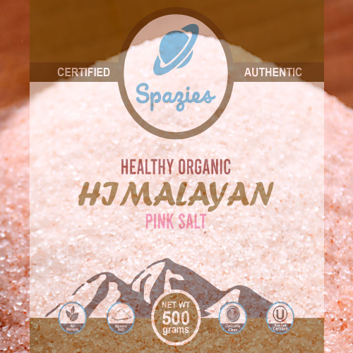 Spazies Himalayan Pink Salt Healthy Organic เกลือหิมาลัยสีชมพูปรับในถุงบริสุทธิ์ 100% เกลือสีชมพูหิมาลัยบริสุทธิ์ - 500 กรัม Himalaya PinkSalt Fine Grind