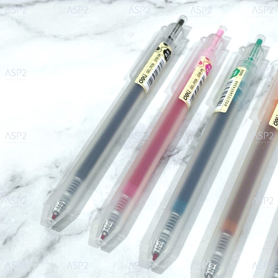 ปากกาเจลสี เดลี่ Deli GEL PEN รุ่น Delight G118PR ขนาด 0.5 มม. ปากกาสี ปากกาหมึกเจล แบบกด (1