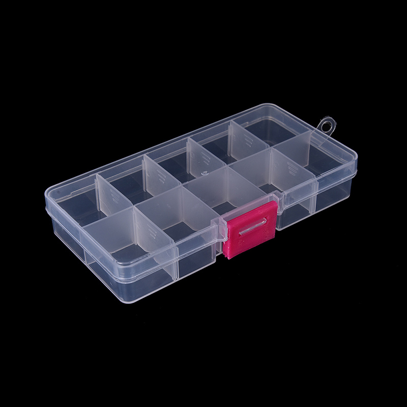 Ministar Plastic10 Slots Adjustable Jewelry Storage Box Case Craft Organizer Beads