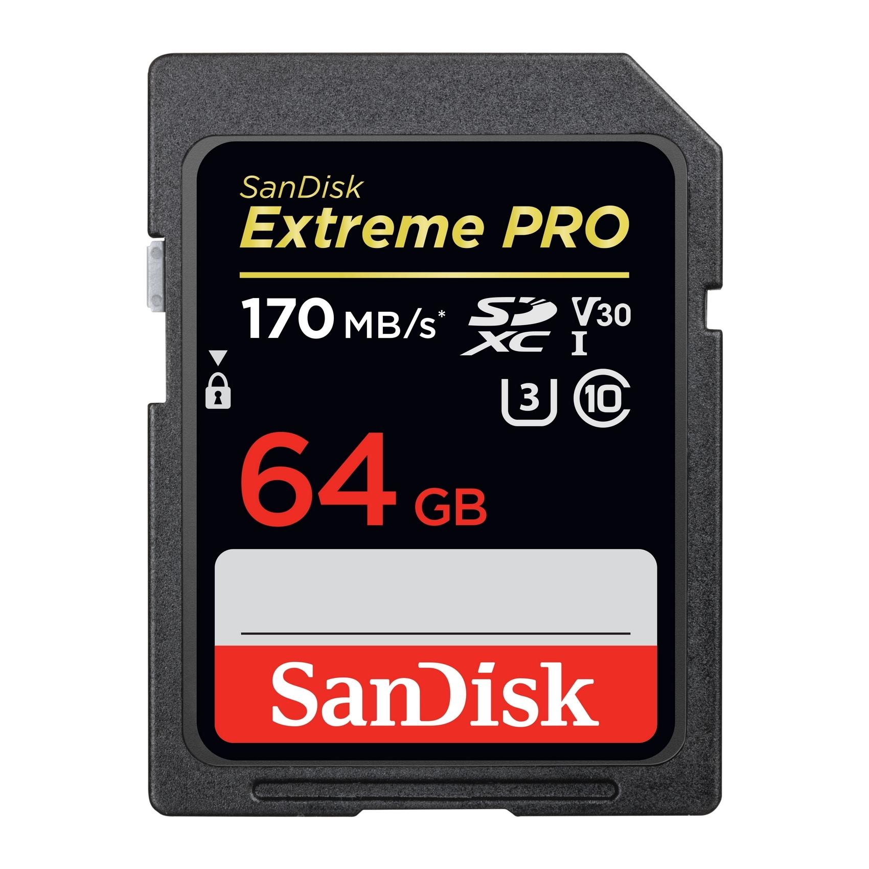 SanDisk Extreme Pro SDXXY 64GB, SDXC, V30, U3, C10, UHS-I, 170MB/s R, 90MB/s W, 4x6, Lifetime Limited - 64GB (SDSDXXY_064G_GN4IN) ( เมมโมรี่การ์ด ไมโครเอสดี การ์ด )