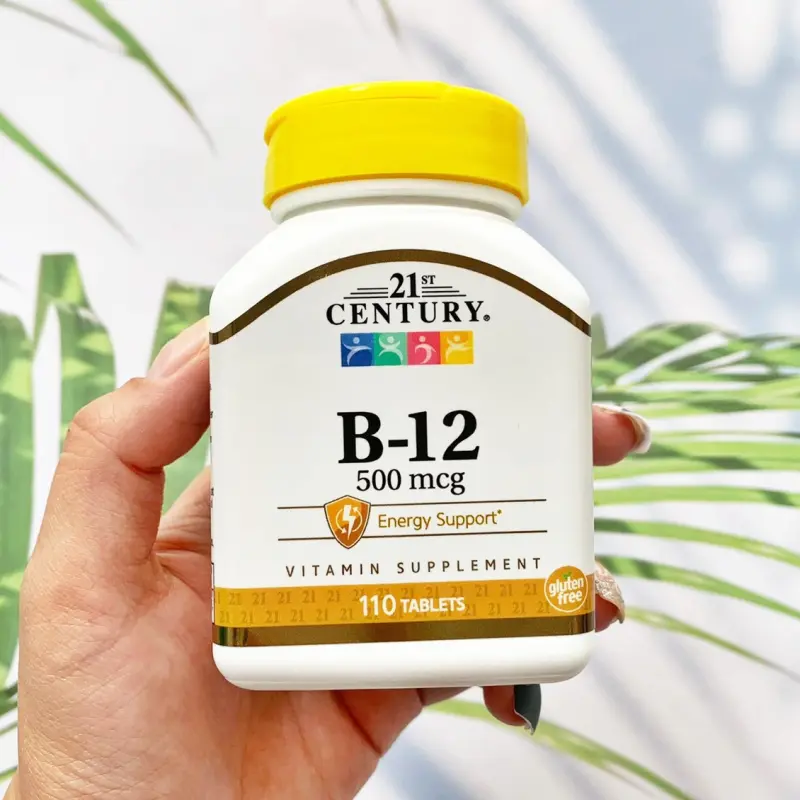 ภาพสินค้าวิตามินบี 12 B-12, 500 mcg 110 Tablets (21st Century) B12 as Cyanocobalamin + Calcium 100 mg จากร้าน iBody Thailand บน Lazada ภาพที่ 1