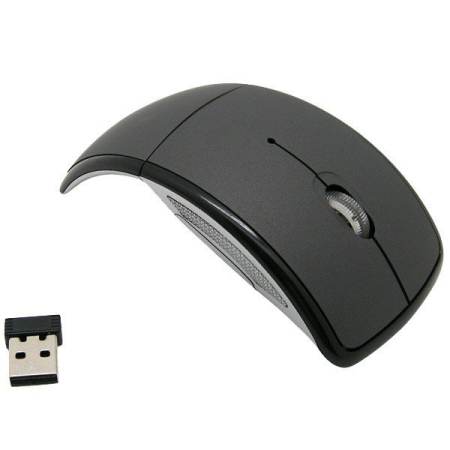 Bestbuy 2.4Ghz Foldable Folding Wireless Mouse Mice Snap-in Transceiver For Computer Laptop Tablet - Black