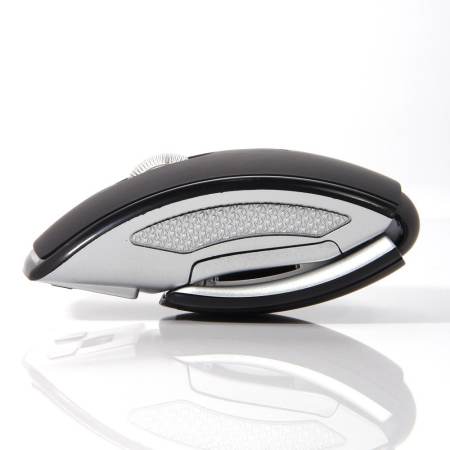 Bestbuy 2.4Ghz Foldable Folding Wireless Mouse Mice Snap-in Transceiver For Computer Laptop Tablet - Black