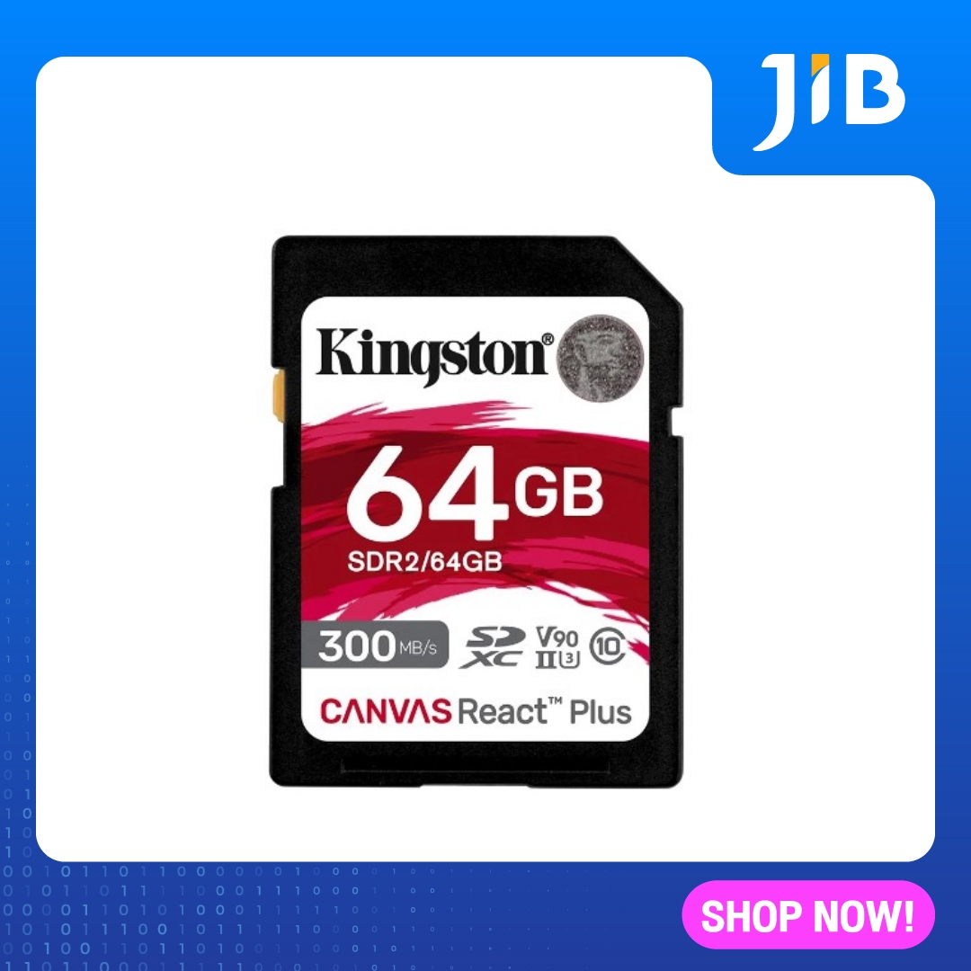 64 GB SD CARD (เอสดีการ์ด) KINGSTON CANVAS REACT PLUS (SDR2/64GB) - JIB ...