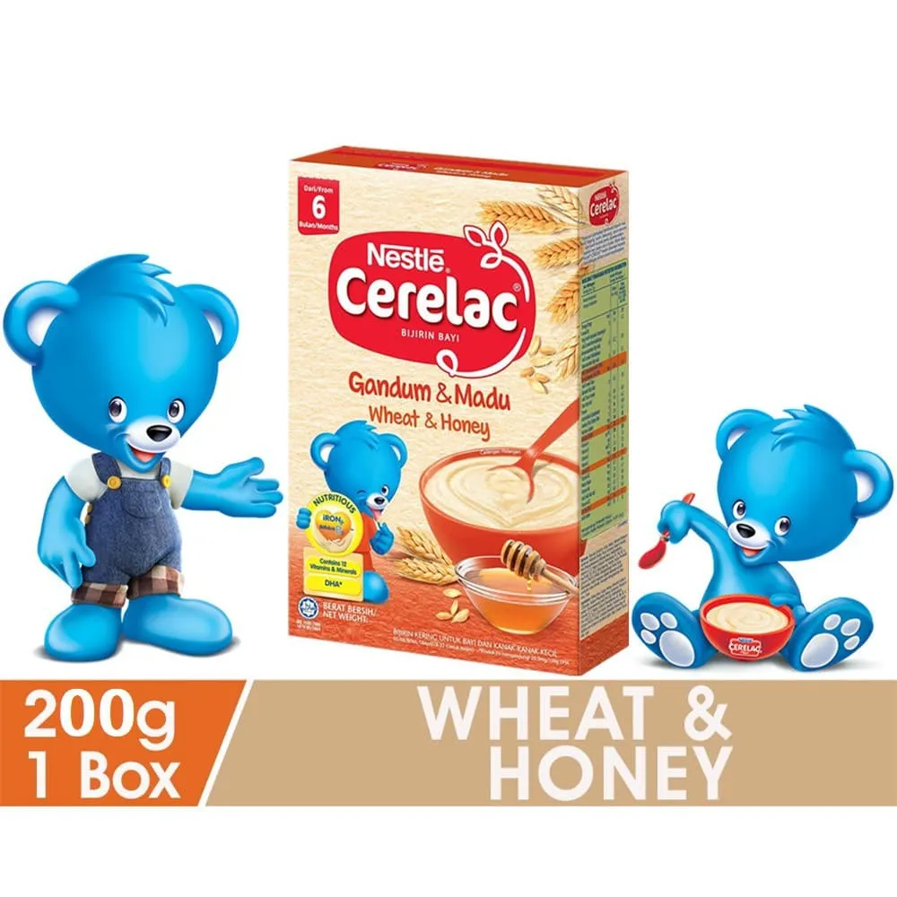 cerelac อาหารสำหรับเด็ก รสแป้งผสมนำ้ผึ้ง (Wheat/Honey) 200 กรัม
