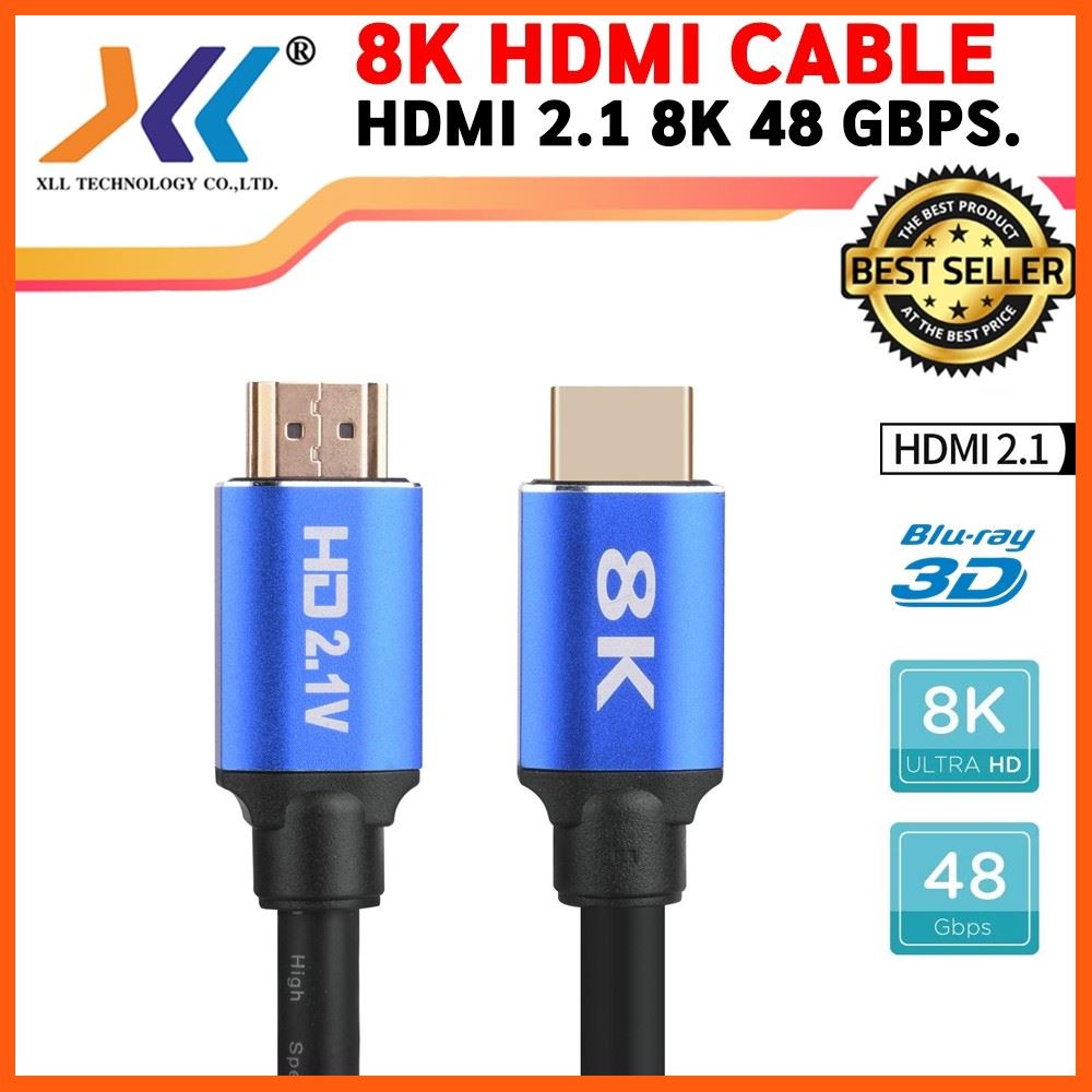 ✨✨#BEST SELLER🎉🎉 Half YEAR SALE!! สาย HDMI 2.1 8K 60Hz Ultra HD HDR 48Gbps.ความยาว 1.8 เมตร สายแลนเข้าหัวสำเร็จรูป CAT6 อุปกรณ์คอมครบวงจร อุปกรณ์ต่อพ่วง ไอทีครบวงจร
