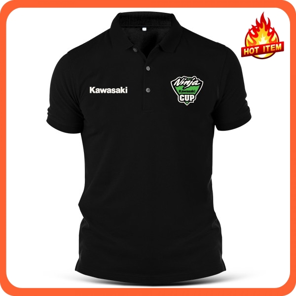 Kawasaki เสื้อถ้วยปักลาย,ทีมนักแข่งแบบนินจา WSBK ดริฟท์มอเตอร์ไบค์ซูเปอร์ไบค์เสื้อทีเชิ้ต MotoGP โปโล