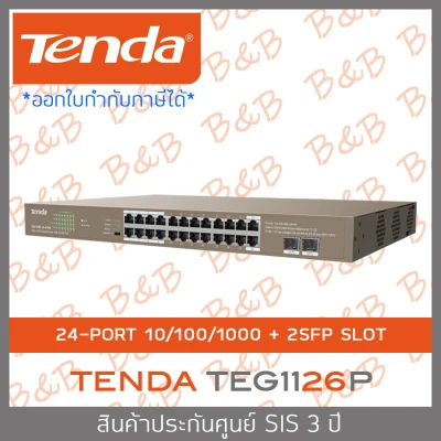 TENDA TEG1126P 24GE+2SFP Ethernet Switch With 24-Port PoE BY B&B ONLINE SHOP
