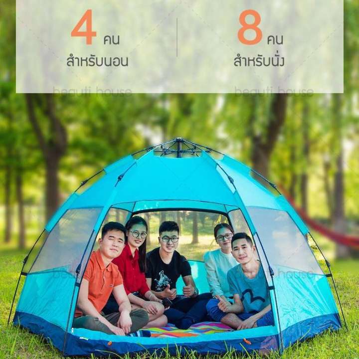 เต็นท์ เต้นท์ เต๊นท์ เต๊นท์ตาข่าย 6 ด้าน 2 ชั้น เต็นท์สนาม เต็นท์เดินป่า เต็นท์นอน เต็นท์พับได้ พักในป่า พักในสวน 3-4 คน เดินป่า กันน้ำ น้ำหนักเบา ขนาดกระทัดรัด Tops Market