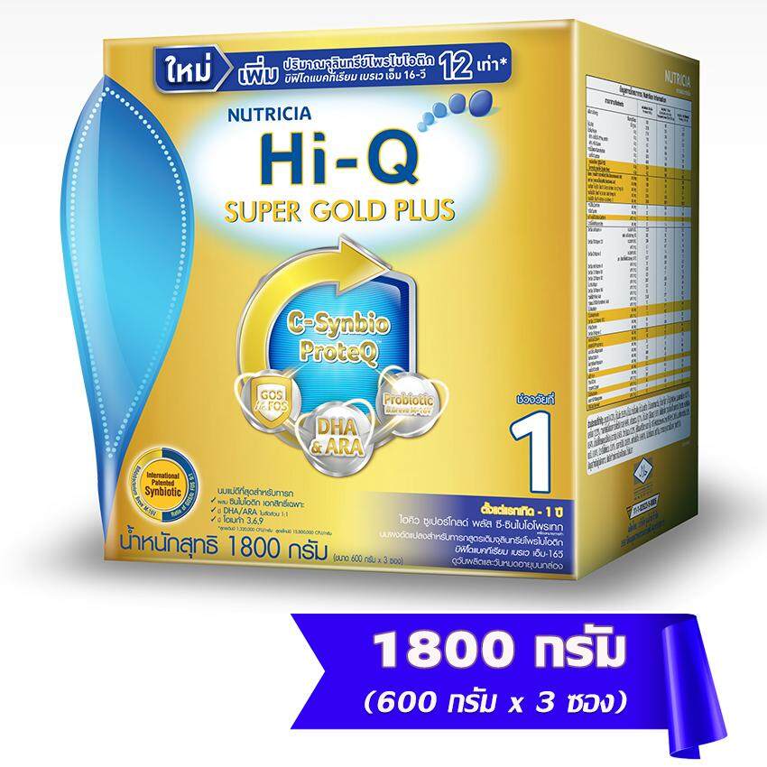 HI-Q ไฮคิว นมผงสำหรับเด็ก ช่วงวัยที่ 1 ซูเปอร์โกลด์ พลัส ซี-ซินไบโอโพรเทก 1800 กรัม