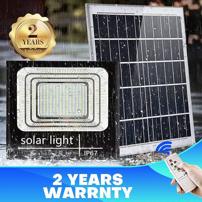 ไฟโซล่าเซลล์ solar cell 40W 60W 100W 200W 300W Solar light แบบLEDแสงสีขาว โคมไฟติดผนัง โคมไฟถนน ไฟสปอร์ตไลท์ led solar lamp