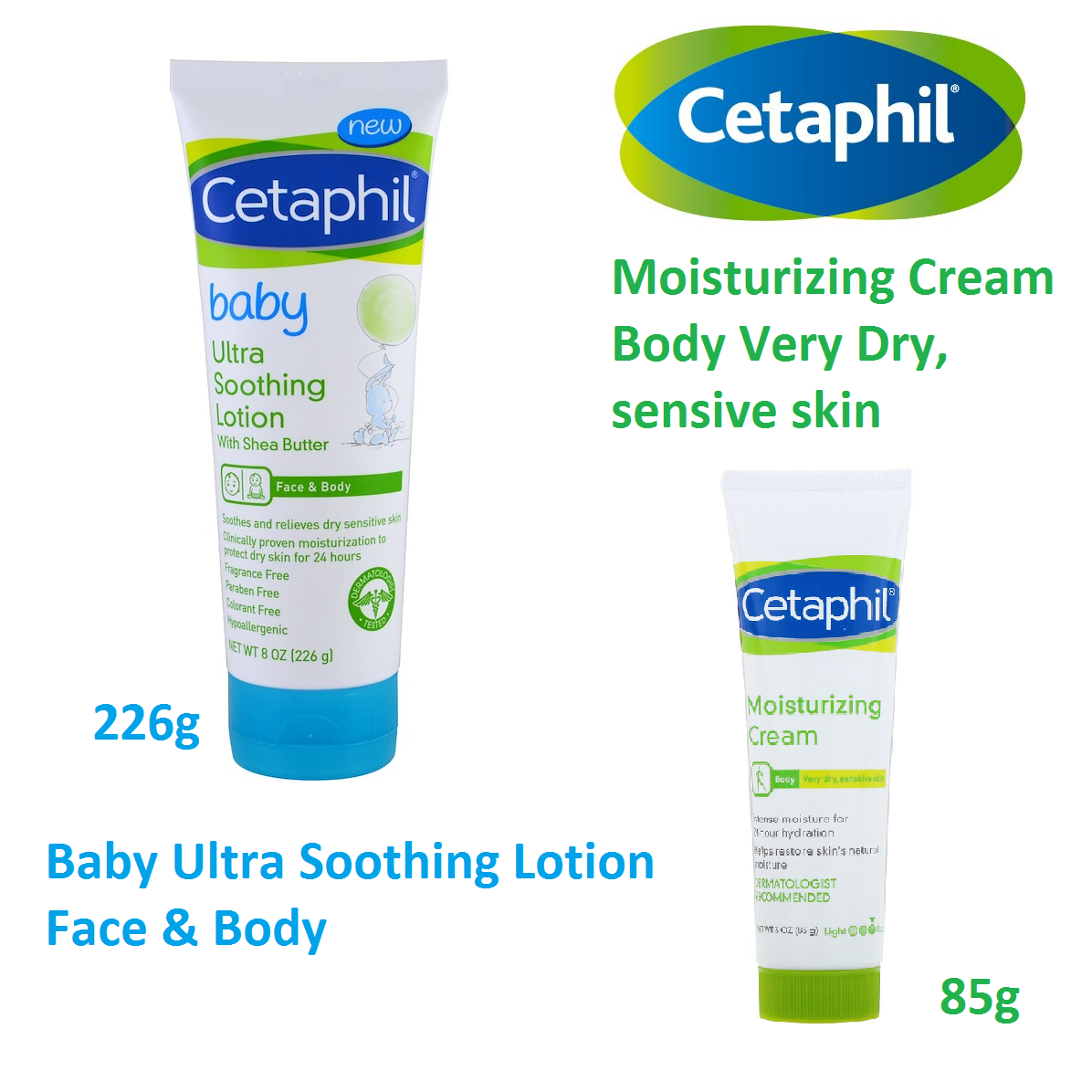 Cetaphil Baby Ultra Soothing Lotion With Shea Butter 226g ใช้ทาใบหน้าและร่างกาย แนะนำโดยแพทย์ผิวหนังและกุมารแพทย์ ผู้เชี่ยวชาญด้านการดูแลผิวที่บ Moisturizing Cream 85g