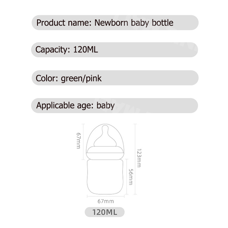 Annie ขวดนม ขวดนมแรกเกิด ขวดนมแบบแก้ว พร้อมจุกนมซิลิโคน ทรงคอกว้าง Baby Feeding Bottle ขนาด 120ml (4Oz) ทนความร้อน 660 องศา