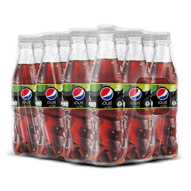 สินค้าขายดี เป๊ปซี่ น้ำอัดลม ไม่มีน้ำตาล กลิ่นไลม์ 345 มล X 12 ขวด ส่งฟรี Pepsi Soft Drink 9051