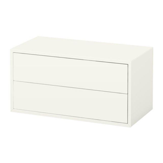 ตู้ลิ้นชัก IKEA [ไม่ใช้] ตู้เก็บของ 2 ลิ้นชัก สีขาว 70x35x35 ซม. ติดผนัง ตั้งพื้น ตู้ลิ้นชัก ตู็ลิ้นชัก